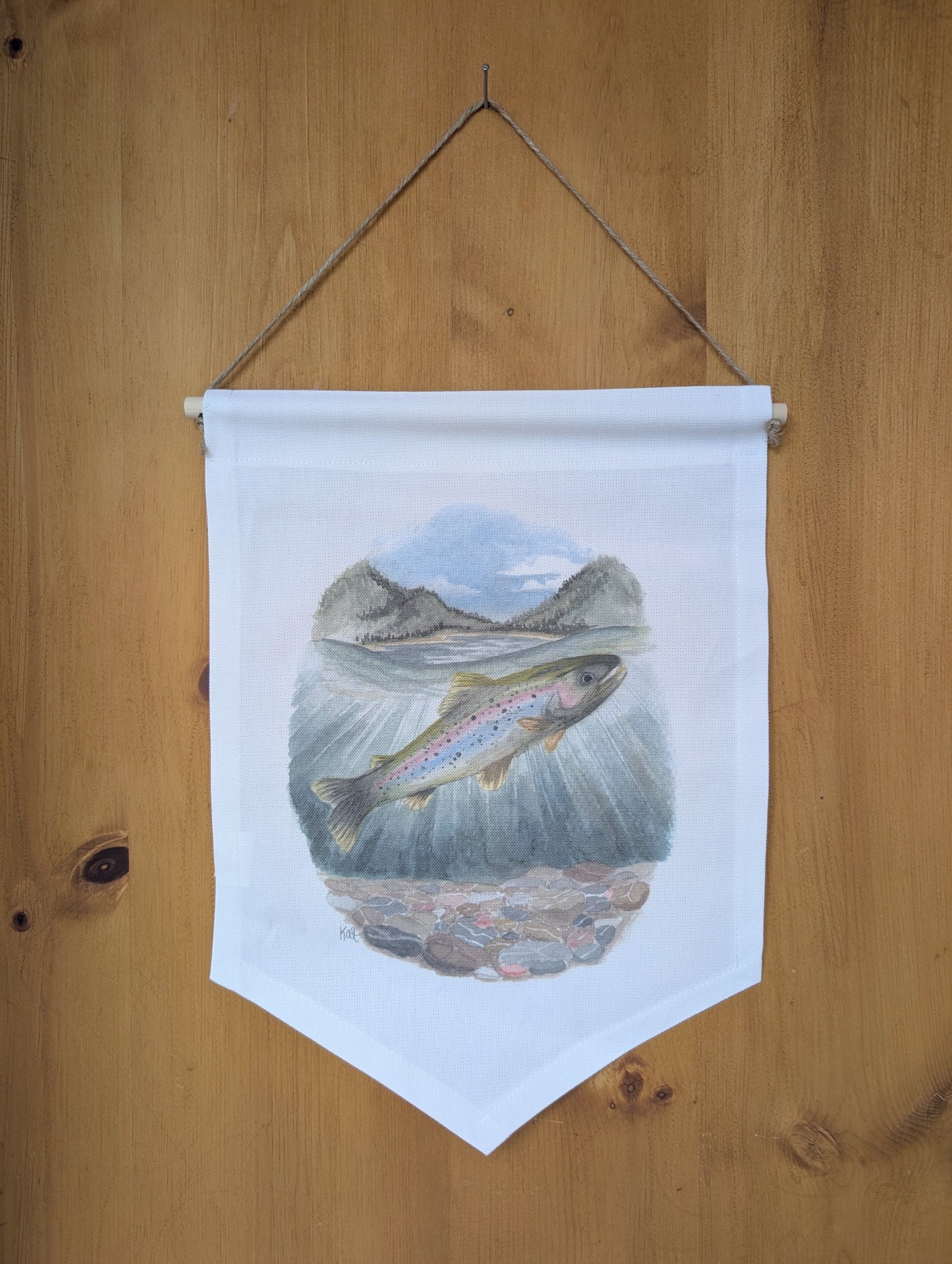 Rainbow Trout Cotton Banner