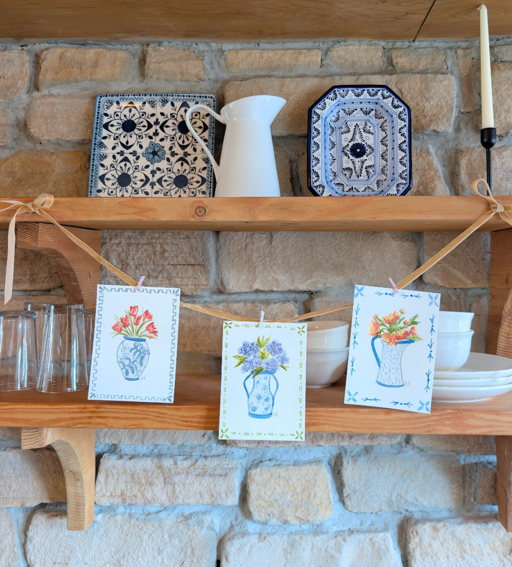 Watercolor Class - French Country Spring Flower Art Banner