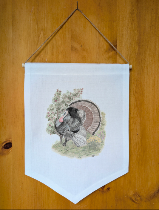 Autumn Turkey with Service Berry Cotton Banner