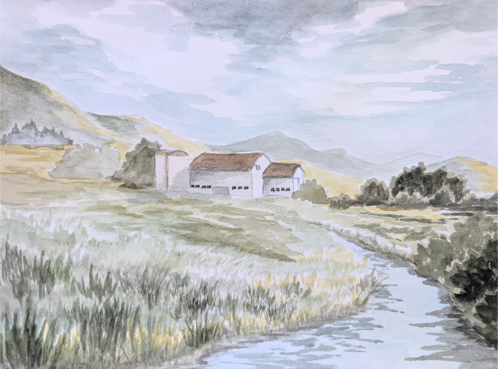 May Watercolor Class- Mountain Country Landscape