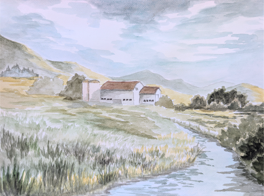May Watercolor Class- Mountain Country Landscape